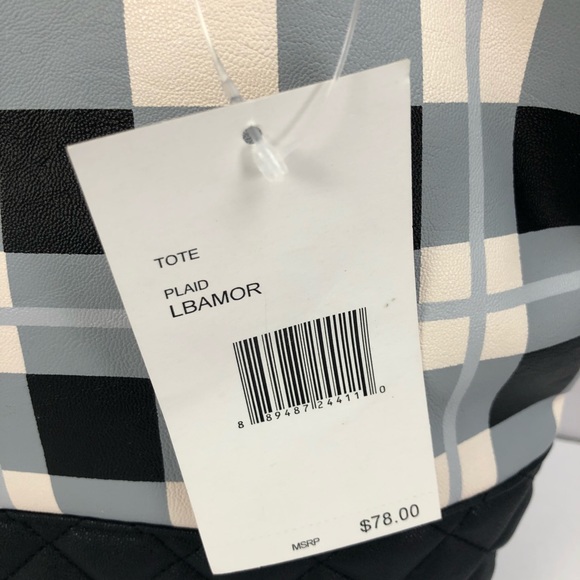 Betsey Johnson Tote Bag NWT Plaid LBAMOR Satchel - Picture 3 of 6